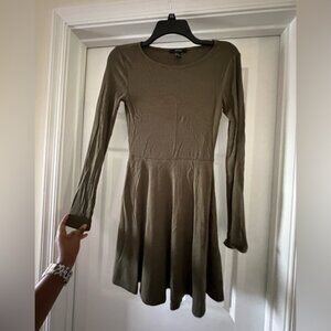 Olive green flowy mini dress